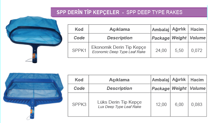 SPP DERİN TİP KEPÇELER