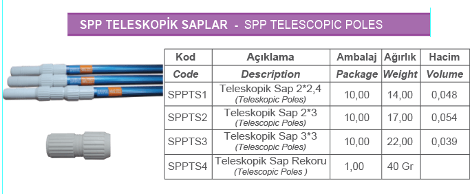 SPP TELESKOPİK SAPLAR