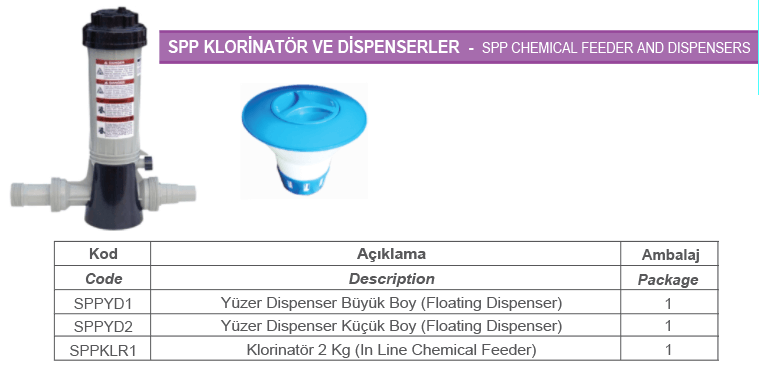 SPP KLORİNATÖR VE DİSPENSERLER